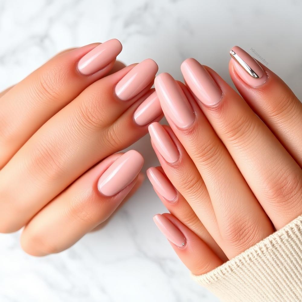 After: glossy salon manicure